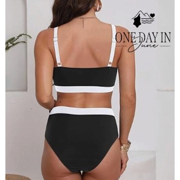 Blooming Jelly Cross Front High Waist Bikini Swimsuit Size XL - Picture 2 of 7